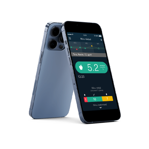 iPhone so spustenou aplikáciou CONTOUR DIABETES